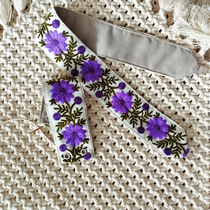 مچ بند کتان گلدوزی