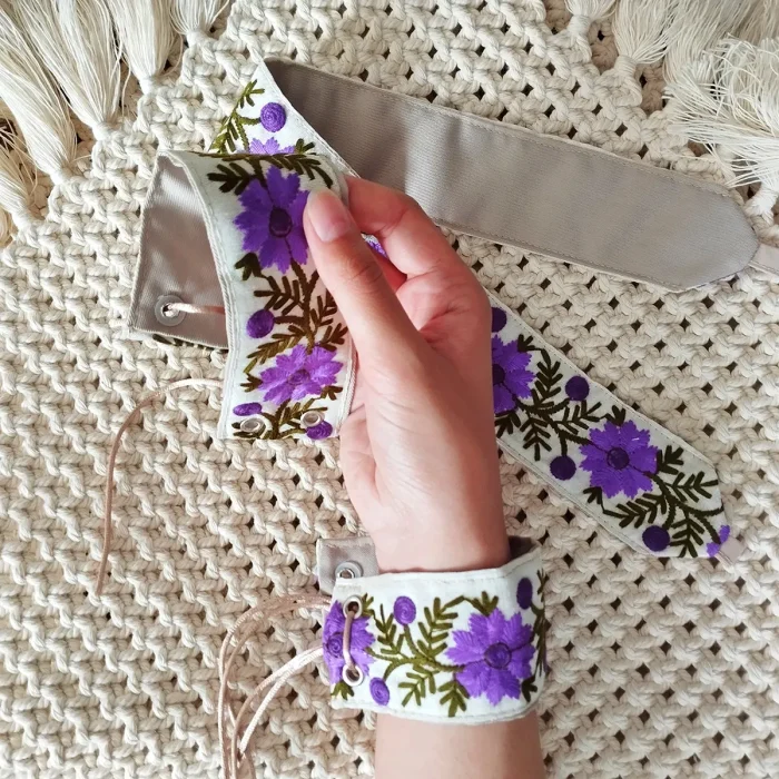 مچ بند کتان گلدوزی