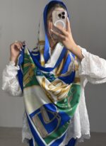 شال ابریشمی طرح دار کد 1