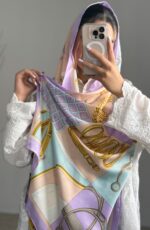 شال ابریشمی طرح دار کد 3
