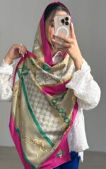شال ابریشمی طرح دار کد 4