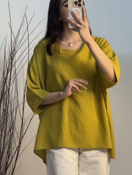 شومیز آستین کیمونو یقه گرد